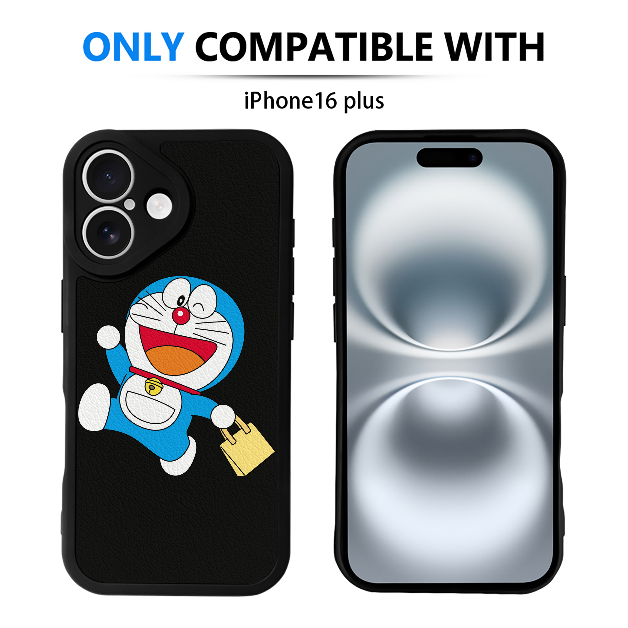 （画像用） ドラえもん Doraemon 【iPhone 16シリーズ対応】シリコンスマホケース（レザー調） 材質：シリコン